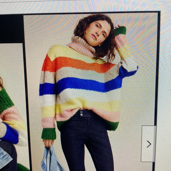Anthropologie Sweaters - Anthropologie Gloria rainbow striped chunky knit turtleneck sweater.